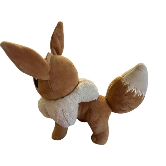 Eevee Pokemon 2022 Stuffed Plush 8” Brown Ears,Embroidered Features,W/ Tush Tags - Picture 3 of 8